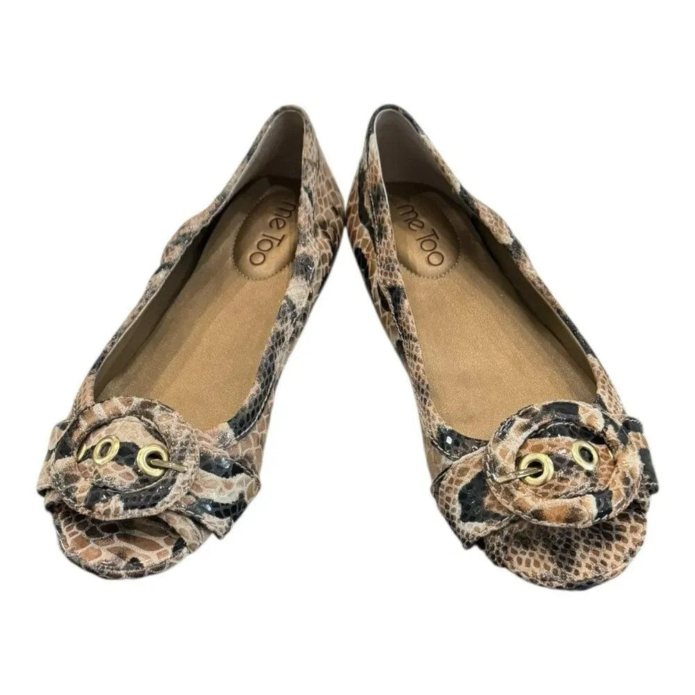 New Me Too “Florence” Women's Snake Print Ballet Flats 6.5